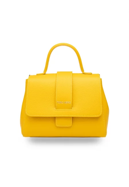 Дамска чанта от естествена кожа Ranya - Жълт