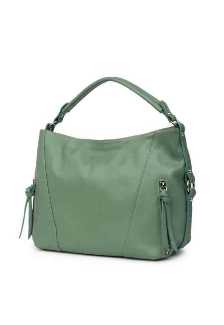 Дамска чанта от естествена кожа Samira Pistachio green