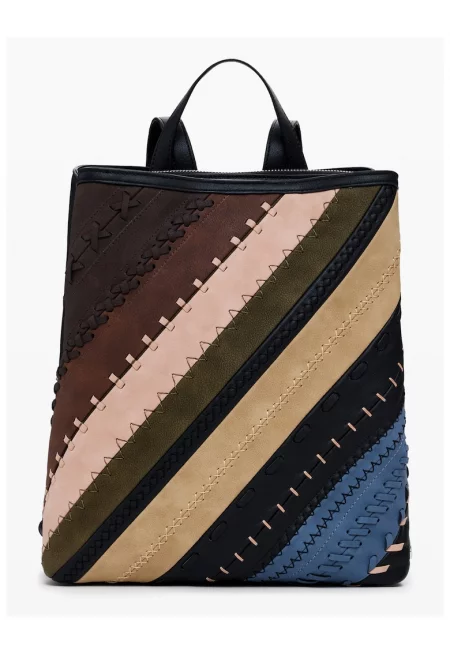 Дамска кафява многоцветна раница 25WAKP09