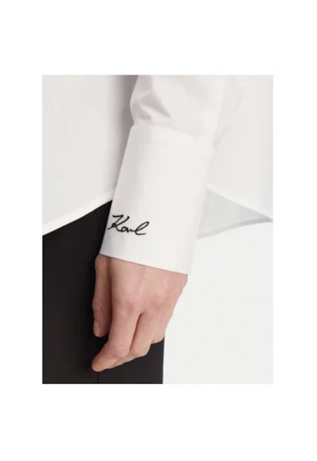 Дамска риза  A2W11011 - Органичен памук - Бяла - Бял