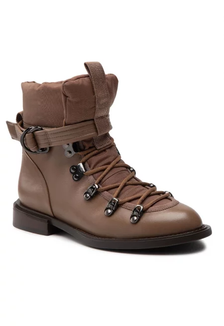 Дамски боти -  Естествена кожа - кафяви - Кафяв