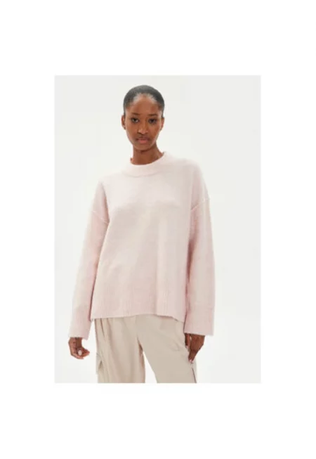 Дамски пуловер -  304354632 - Вълна алпака/Вълна/Рециклиран полиестер - Розов - Розово