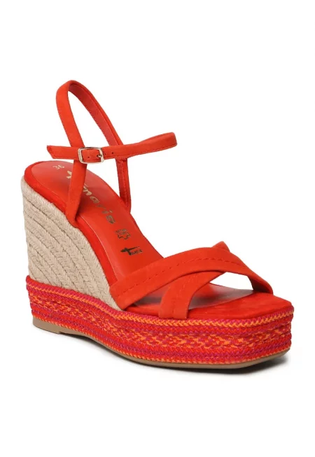 Дамски сандали -  302245987 - Естествена кожа - Червени - Червен