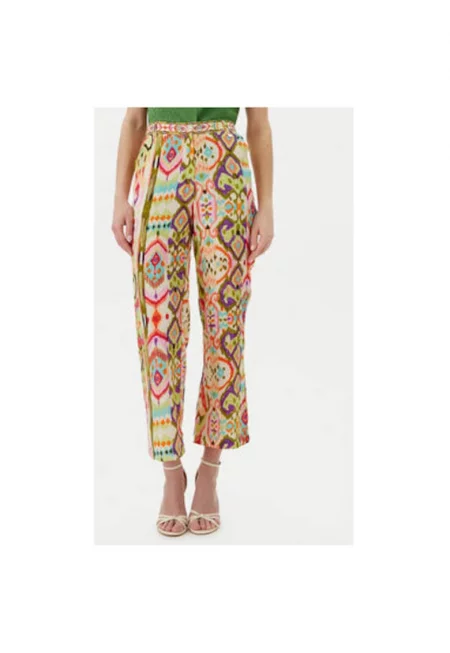 Дамски текстилен панталон  LS2514017 - Синтетичен - Многоцветен - Многоцветен
