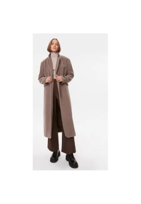 Дамско палто -  302975327 - вълна/полиестер - бежово