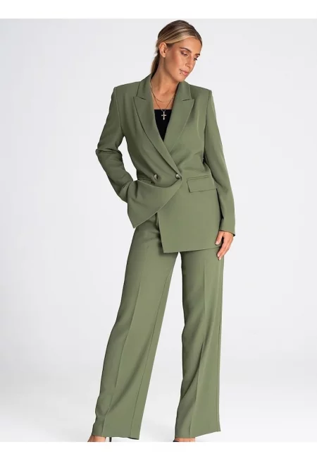 Дамско сако  елегантно - дълги ръкави - подплатено - полиестер - Зелен