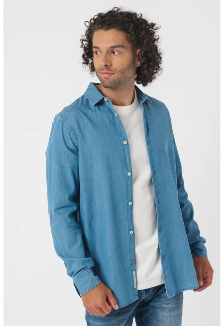 Дънковариза с регулируеми ръкави - Светлосин