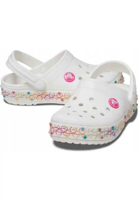 Детско сабо  Crocband Stretch Necklace Clog Kids - Бял -