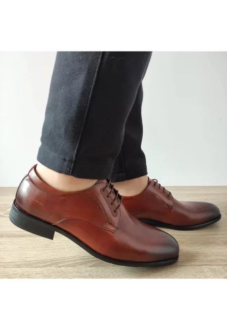 Елегантни мъжки обувки  2768-1 Кафяв - Кафяв