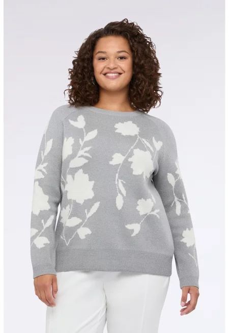 Флорален пуловер с вълна