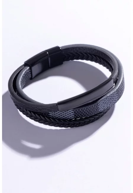 Гривна от сплетена еко кожа