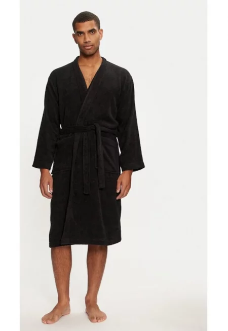 Халат за баня Jack&Jones 12243624 черен - памук