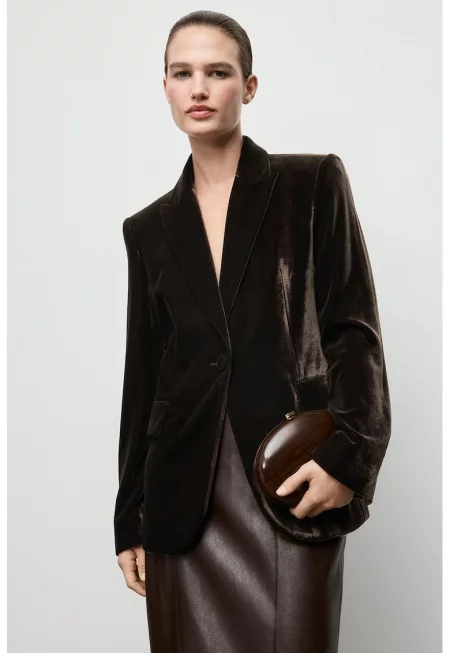 Кадифено сако - Тъмнокафяв