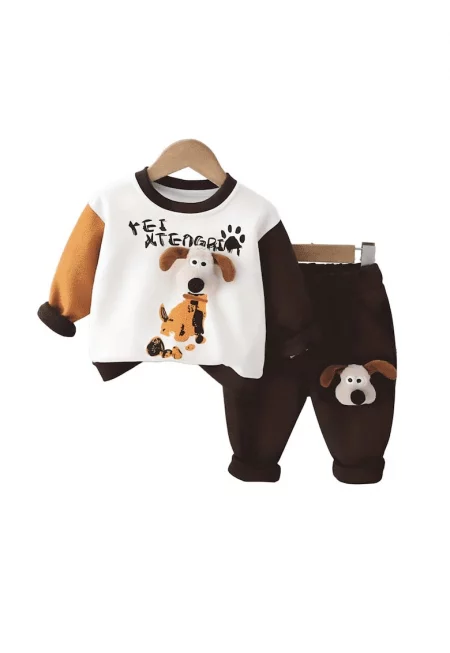 Кафяв костюм за момче - Puppy -