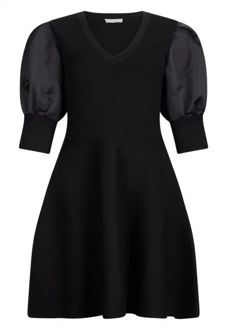 Къса шпиц рокля - Черен