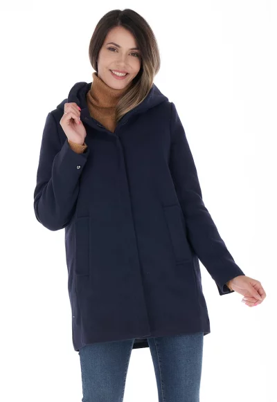 Късо палто с качулка