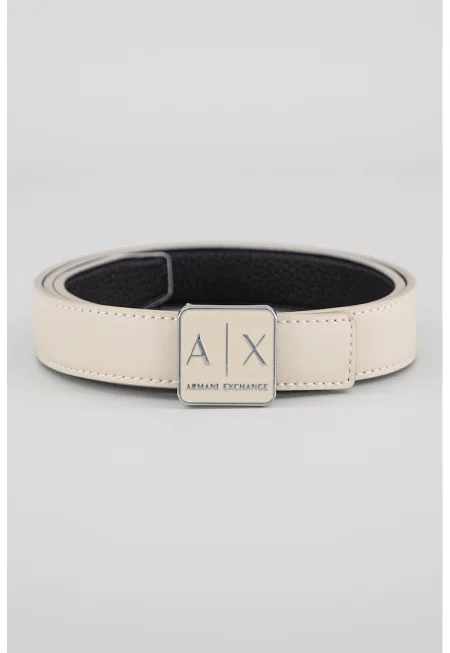 Колан с лого - Черен/Светло кафяво