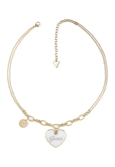 Колие от неръждаема стомана с лого - Златист