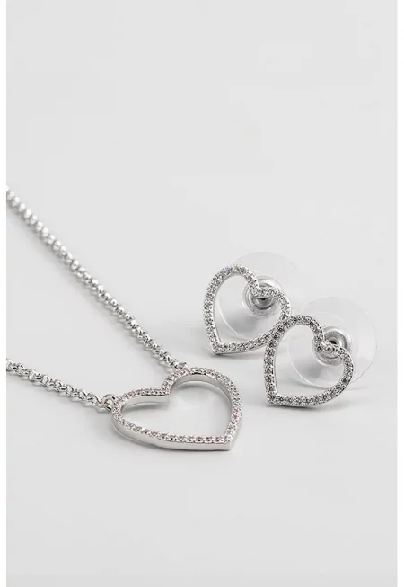 Комплект колие и обеци с циркони