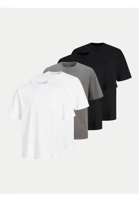 Комплект от 5 мъжки тениски -  304944581 - Памук - Многоцветен - Многоцветен