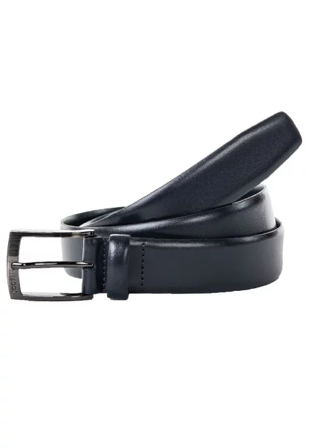 Кожен колан с метална тока - Син