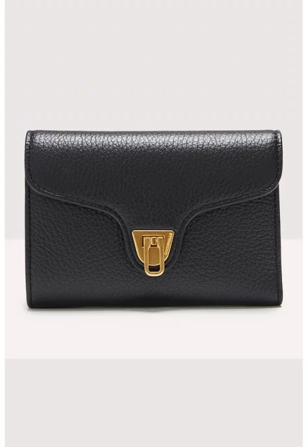 Кожен портфейл Bat Soft с прегъване - Черен