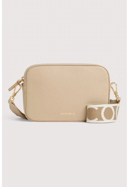 Кожена чанта през рамо Tebe с лого на презрамката