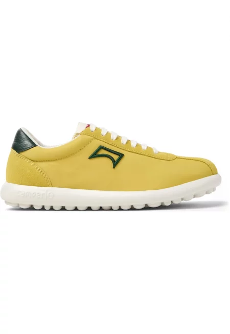 Маратонки XLF 232569 с велур - Тъмножълт