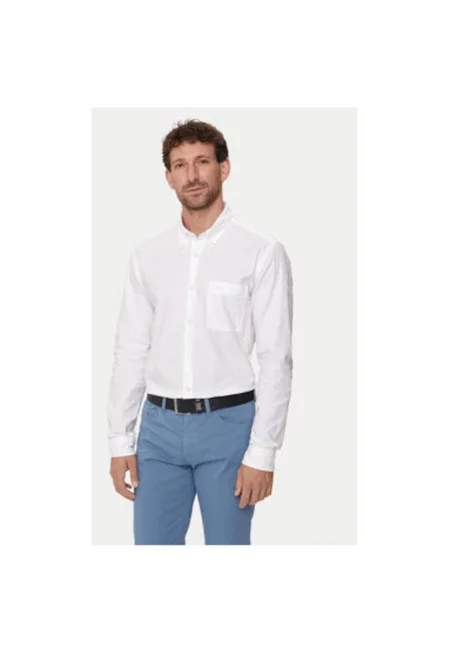 Мъжка риза -  303675790 - Памук - Бяла - Бял