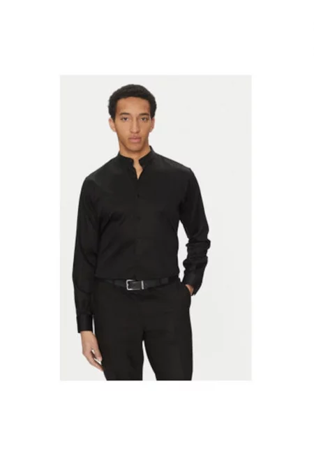 Мъжка риза  605035 552602 - памук - черна - Черен