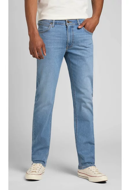 Мъжки дънки  Daren ZIP FLY - памук/полиестер/еластан - светлосин