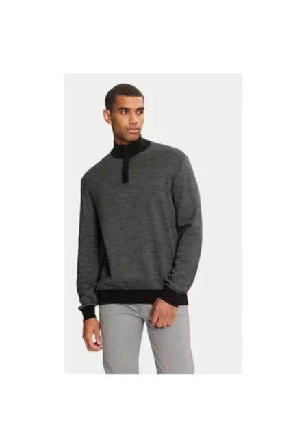 Мъжки кардиган -  304463853 - Вълна/Памук - Черен - Черен