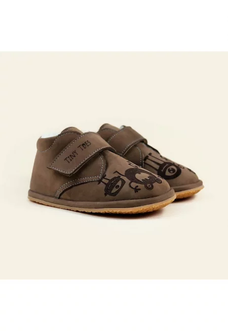 Nubuck Barefoot Short Boots - Кафяв