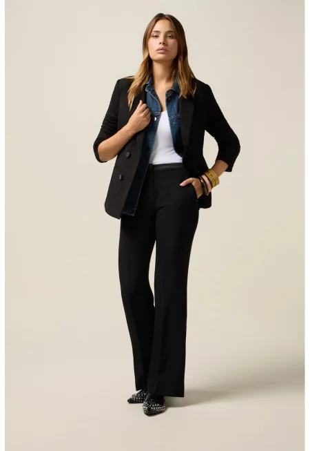 Официален панталон с джобове встрани - Черен