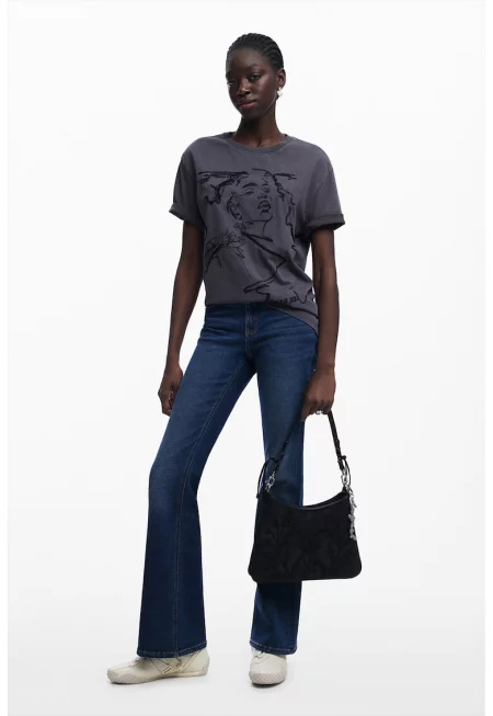 Памучна тениска с принт