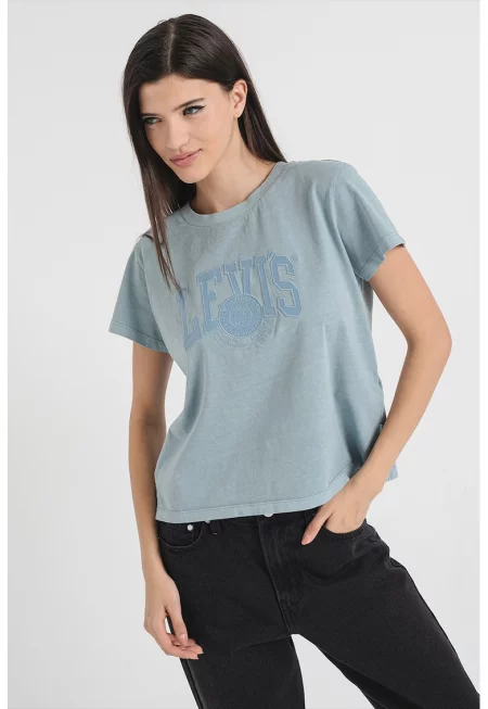 Памучна тениска с релефно лого