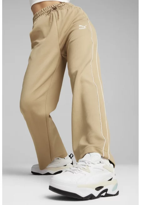 Панталон T7 с висока талия - Бежов