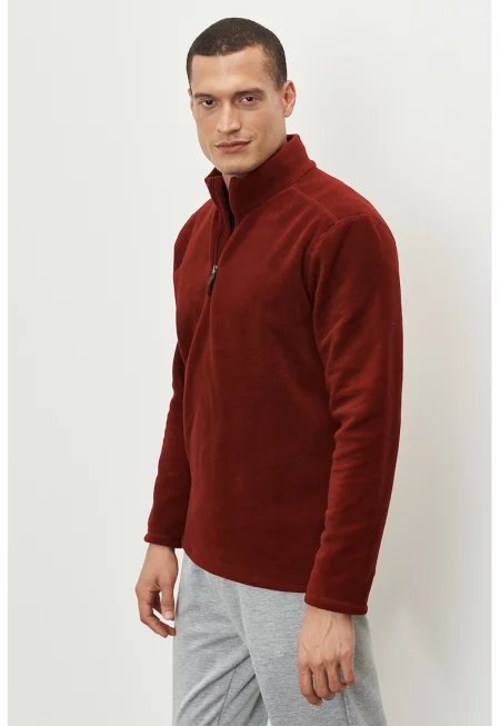 Поларена блуза с цепка и цип