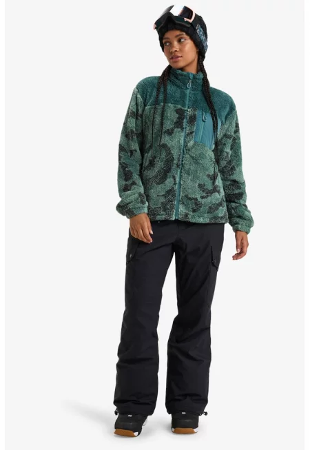 Поларено яке Alabama с джобове - Избеляло черно/Аква зелено