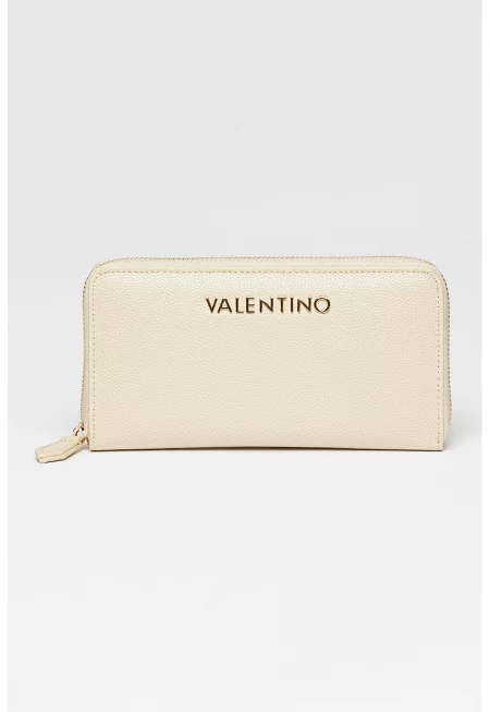 Портмоне Divina от еко кожа с цип - Крем