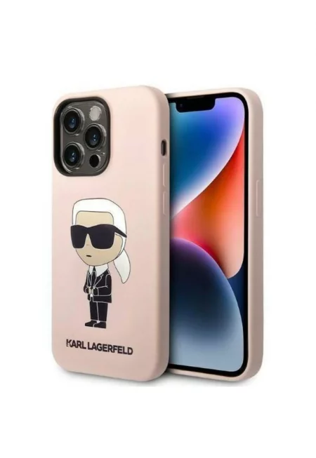 Предпазен калъф  Liquid Silicone Ikonik NFT за iPhone 14 Pro - Розов