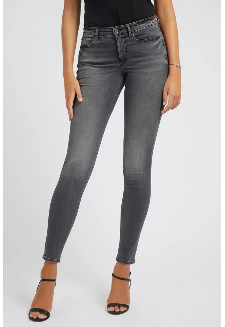 Прилепнали дънки 1981 със захабен ефект - Мръснобял/Tъмносив