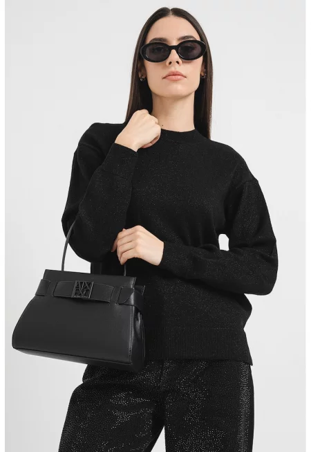 Пуловер с вълна с бляскави елементи