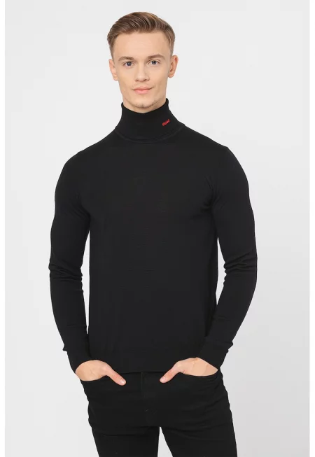 Пуловер San Thomas от необработена вълна - Избеляло черно