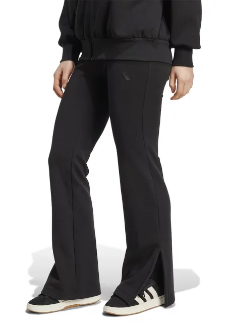 Разкроен спортен панталон с цепки на подгъва - Черен