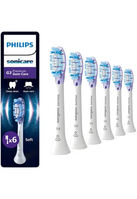 Резерва  Gum Care HX9056/87 - Пакет от 6 глави за четка - Standard - Click-on - Синхронизация в режим BrushSync - Бял