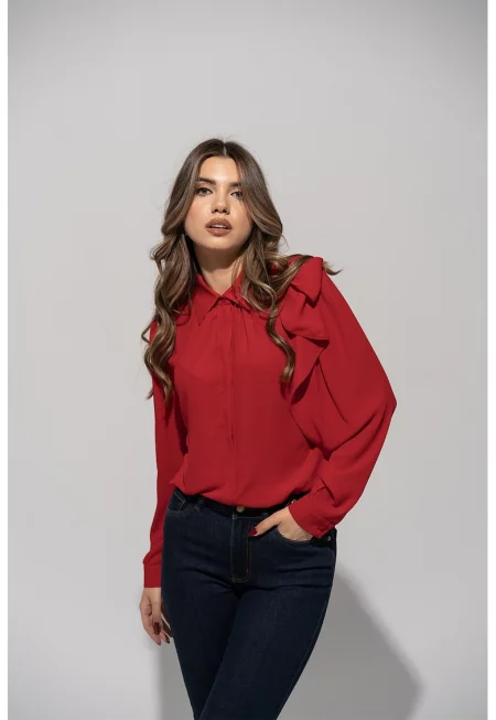 Риза Marta с дълги ръкави - Червен