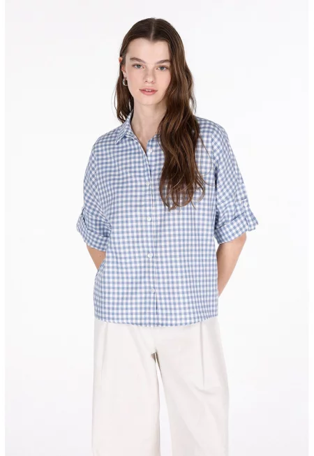 Риза на каре с 3/4 ръкави