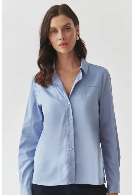 Риза с дълги ръкави - Пастелносин