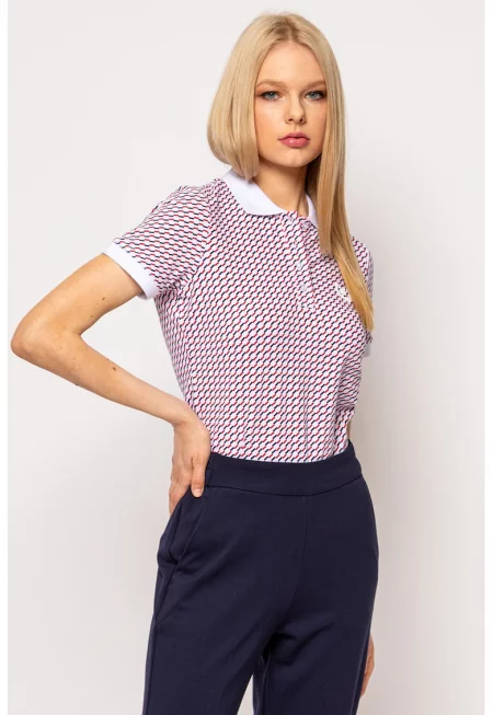 Риза с яка  DOYA TRICOLOR - Червен/Бял/Тъмносин